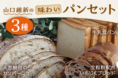 山口維新の味わいパンセット /食パン 天然酵母 詰合せ いちじく 全粒粉