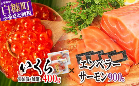 ＼高評価 4.9 ＆ 大人気品／ エンペラーサーモン 900g ×いくら 400g ( 200g ×2 ) の 親子丼セット サーモン 小分け 刺身 食べ方いろいろ 醤油漬け 鮭卵 鮭いくら 海鮮 送料無料 人気 ランキング 北海道 白糠町 ※2025年9月末までにお届け※_I029-0914-2509