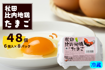 秋田比内地鶏たまご48個(42個+6個割れ保証) 【着日指定不可】　50P5303