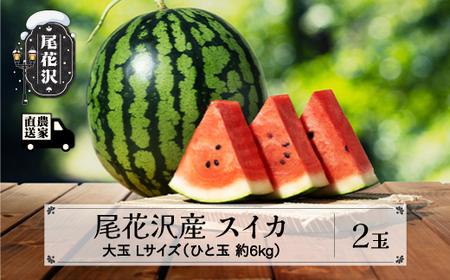 先行予約 スイカ すいか 尾花沢産スイカ Lサイズ  約6kg×2玉 7月下旬～8月中旬頃発送 尾花沢 スイカ すいか 令和7年産 2025年産 観光物産 kb-su1xx2