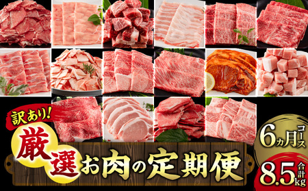 【訳あり】<定期便>宮崎県産黒毛和牛・宮崎県産豚肉 6か月コース【豚肉 定期便 訳あり定期便】
