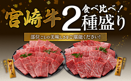 畜産農家応援! 宮崎牛焼肉2種セット500g×2パック+豚肉ハンバーグ100g×4個≪みやこんじょ快速便≫_17-N202-R-ESH_(都城市) 1kg 赤身 霜降り 肩ロース ウデ モモ 焼肉 焼き肉 BBQ 黒毛和牛 宮崎牛 ギャル曽根さんおすすめの牛肉返礼品