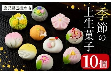 i246 季節の上生菓子セット(10個) お菓子 和菓子 生菓子 四季 ギフト 贈り物 和スイーツ お祝い 個包装 冷凍 【リッチモン松元】
